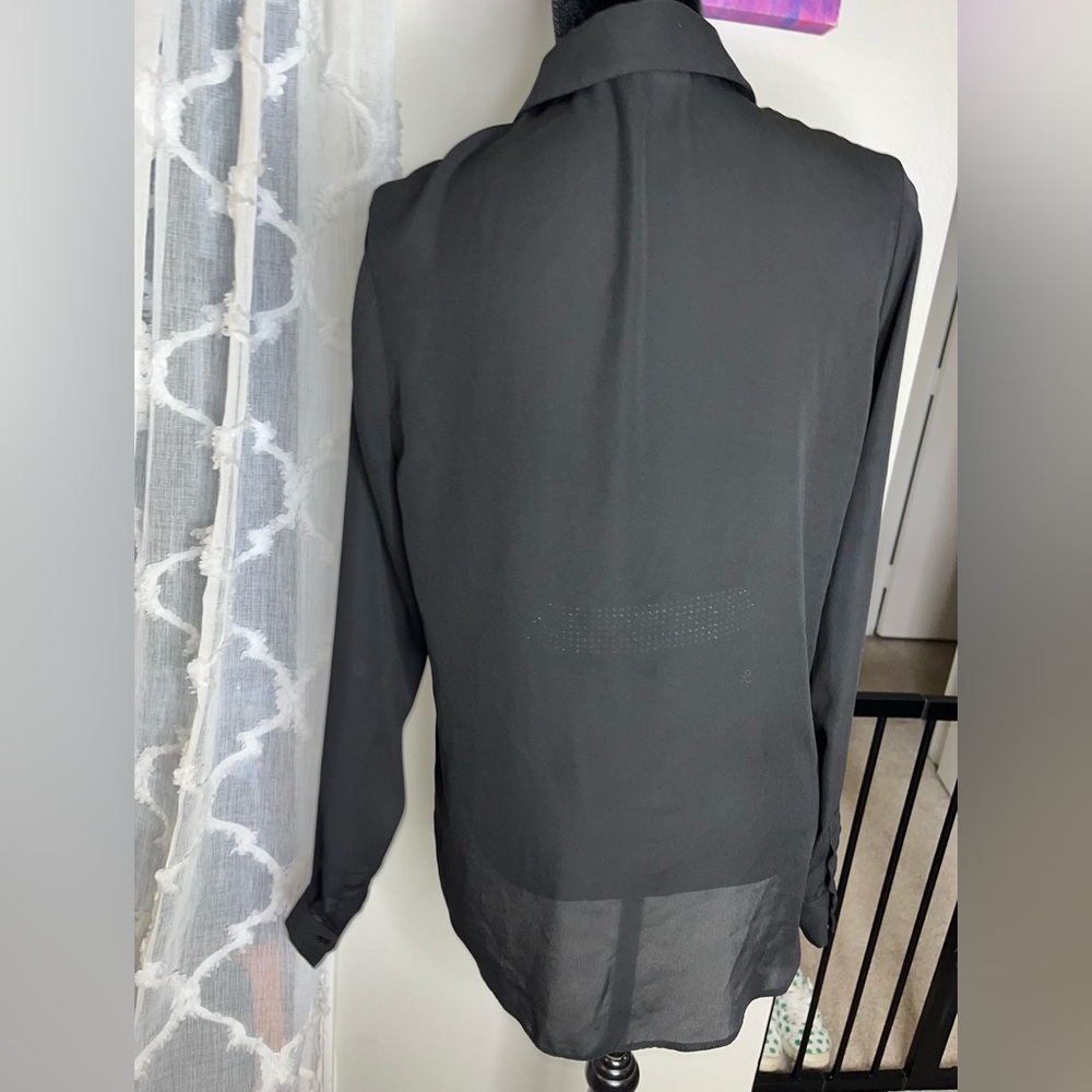 Asos Black Button Down Polyester Blouse - image 7